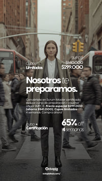 Certificación Scrum Master SMPC®: Curso + Voucher por $299.000
